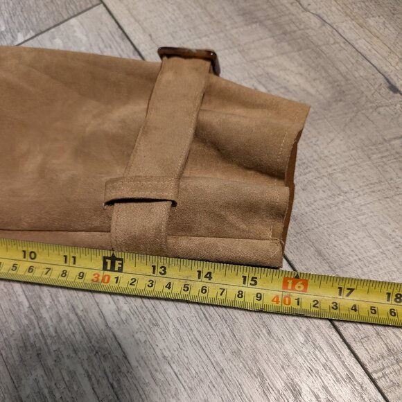 FEW MODA New York Camel Faux Suede Tie Waist Longline Trench Coat | Size M NWOT - Picture 13 of 14